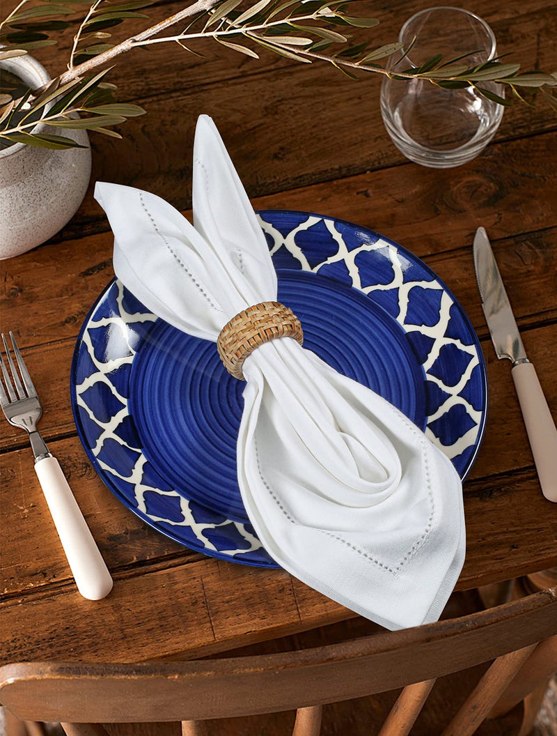 Light & Pro Lightnpro Decorative Cloth Dinner Napkins with Hemstitched, Wedding, Cocktail & Party Napkins, Mitered Corners, Machine Washable, 12 Elegant Table Napkins for Special Occasions - 18x18 Inch White - Image 4